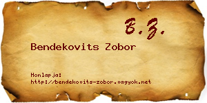 Bendekovits Zobor névjegykártya